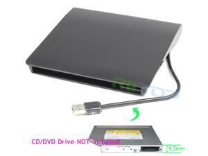 External USB 3.0 Enclosure Case Adapter For 9.5mm Slim SATA CD DVD ROM Burner Writer Optical Drive Black External USB 3.0 Enclosure Case Adapter For 9.5mm Slim SATA CD DVD ROM Burner Writer Optical Drive Black