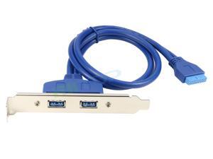 Motherboard 20-Pin Female Header to 2 Port Type A Female USB 3.0 Back Panel Expansion Bracket Cable Adapter Converter 5Gbps Motherboard 20-Pin Female Header to 2 Port Type A Female USB 3.0 Back Panel Expansion Bracket Cable Adapter Converter 5Gbps