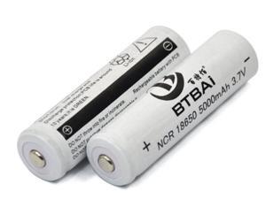 BTBAI® 2x 5000mAh 3.7V 18650 NCR Rechargeable Li-ion Battery Pack For Ultrafire TrustFire CREE XM-L T6 LED Flashlight Flash Light Torch BTBAI® 2x 5000mAh 3.7V 18650 NCR Rechargeable Li-ion Battery Pack For Ultrafire TrustFire CREE XM-L T6 LED Flashlight Flash Light Torch