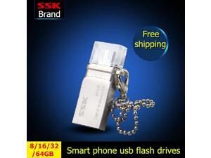 SSK White OTG Smart Phone USB Flash Drives 32GB 16GB 8GB Pen Drive Double Plug MINI Metal Waterproof Usb Stick -inUSB Flash Drives SSK White OTG Smart Phone USB Flash Drives 32GB 16GB 8GB Pen Drive Double Plug MINI Metal Waterproof Usb Stick -inUSB Flash Drives
