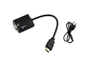 Black HDMI to VGA Converter With 3.5mm Audio Cable Video Output Adapter PC DVD 1080P Black HDMI to VGA Converter With 3.5mm Audio Cable Video Output Adapter PC DVD 1080P