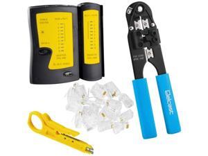 New RJ45 Cable Crimper + Tester + RJ45 Connectors CAT5 Networking Network Tool Kit New RJ45 Cable Crimper + Tester + RJ45 Connectors CAT5 Networking Network Tool Kit