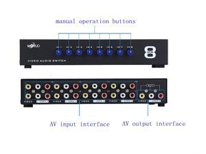 MT-VIKI MT-831AV 8 Ports 8-In 1-Out AV RCA Splitter Selector Switch Adapter (Black) MT-VIKI MT-831AV 8 Ports 8-In 1-Out AV RCA Splitter Selector Switch Adapter (Black)