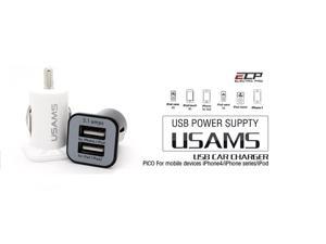 USAMS Compact High Output Dual USB Car Charger - 3.1A Output Ideal for Charging iPad, iPad 2, Galaxy, iPhone, HTC, Droid, GPS, and Other Tablets, Smart Phones and USB Powered Devices (white) USAMS Compact High Output Dual USB Car Charger - 3.1A Output Ideal for Charging iPad, iPad 2, Galaxy, iPhone, HTC, Droid, GPS, and Other Tablets, Smart Phones and USB Powered Devices (white)