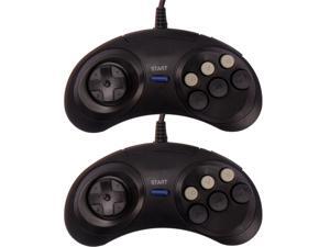2x Durable Streamline Design 6 Button Game Controller For Sega Genesis 2x Durable Streamline Design 6 Button Game Controller For Sega Genesis