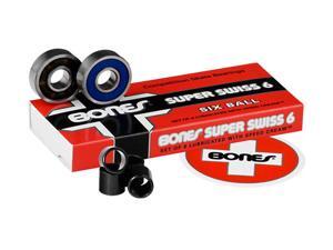 Bones SUPER SWISS 6-Ball Competition Skateboard Bearings Bones SUPER SWISS 6-Ball Competition Skateboard Bearings
