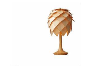 Euro vintage countryside living room coffee bar wood pine cone table lamp light Euro vintage countryside living room coffee bar wood pine cone table lamp light