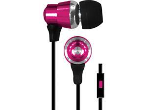 Tangle-Eree Flat Cable Stereo Earbuds w/Mic, Pink Tangle-Eree Flat Cable Stereo Earbuds w/Mic, Pink