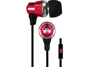 Tangle-Eree Flat Cable Stereo Earbuds w/Mic, Red Tangle-Eree Flat Cable Stereo Earbuds w/Mic, Red