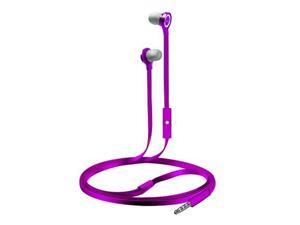 Coby CVE-102-PRP Tangle Free Flat Cable Stereo Earbuds with Mic, Purple Coby CVE-102-PRP Tangle Free Flat Cable Stereo Earbuds with Mic, Purple