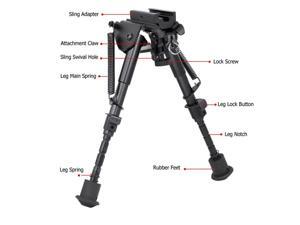 Adjustable High Quality Stud Spring 6"-9" Bipod Picatinny Rail Fit Standard 20mm Rail Mounts Adjustable High Quality Stud Spring 6"-9" Bipod Picatinny Rail Fit Standard 20mm Rail Mounts