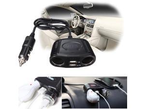 Double USB Ports 2 Way Car Cigarette Lighter Socket Splitter Charger Adapter Double USB Ports 2 Way Car Cigarette Lighter Socket Splitter Charger Adapter