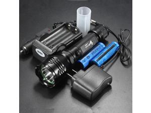 2000LM CREE XM-L T6 LED 18650 Flashlight Torch Light 5 Modes Waterproof Black + 2*18650 Battery + 18650 Charger + AC/Car Charger For Camping Outdoor Hiking 2000LM CREE XM-L T6 LED 18650 Flashlight Torch Light 5 Modes Waterproof Black + 2*18650 Battery + 18650 Charger + AC/Car Charger For Camping Outdoor Hiking
