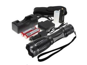 2000 Lumen CREE XM-L T6 LED Rechargeable Flashlight Torch Zoomable Focus Waterproof Black 5 Modes + 2*18650 Battery + 2*Charger For Outdoor Camping Hiking 2000 Lumen CREE XM-L T6 LED Rechargeable Flashlight Torch Zoomable Focus Waterproof Black 5 Modes + 2*18650 Battery + 2*Charger For Outdoor Camping Hiking