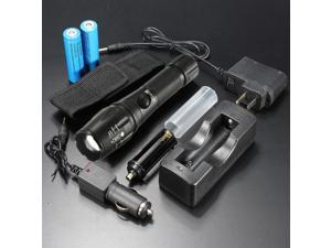 2000LM Lumens CREE XML T6 LED Zoomable Flashlight Torch Lamp 5 Modes Waterproof Black + 18650 Battery + AC/Car Charger + Flashlight Pouch 2000LM Lumens CREE XML T6 LED Zoomable Flashlight Torch Lamp 5 Modes Waterproof Black + 18650 Battery + AC/Car Charger + Flashlight Pouch