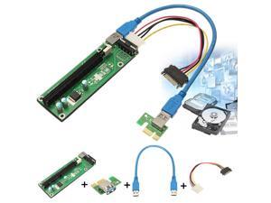 USB 3.0 PCI-E Express 1x to16x Extender Riser Board Card Adapter SATA Cable USB 3.0 PCI-E Express 1x to16x Extender Riser Board Card Adapter SATA Cable