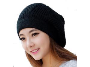 Women warm Winter knitted hat-Black-One Size Women warm Winter knitted hat-Black-One Size
