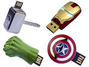 Marvel The Avengers USB 8GB Flash Drive Set Of 4 Marvel The Avengers USB 8GB Flash Drive Set Of 4