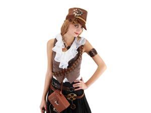 Steampunk Brown Cadet Costume Hat Adult One Size Steampunk Brown Cadet Costume Hat Adult One Size
