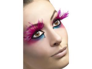 Feather Plume Costume Eyelashes Adult: Pink Feather One Size Feather Plume Costume Eyelashes Adult: Pink Feather One Size