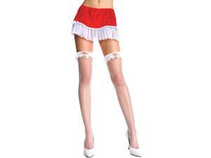 Spandex Diamond Net Thigh Hi With Jingle Bells Nylon Costume Hosiery One Size Spandex Diamond Net Thigh Hi With Jingle Bells Nylon Costume Hosiery One Size