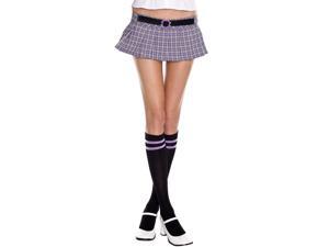 Athlete Knee Hi Nylon With Striped Top Costume Hosiery One Size Athlete Knee Hi Nylon With Striped Top Costume Hosiery One Size
