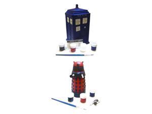 Doctor Who Paint Your Own Ceramic Bank Set of 2 with TARDIS and Dalek Doctor Who Paint Your Own Ceramic Bank Set of 2 with TARDIS and Dalek