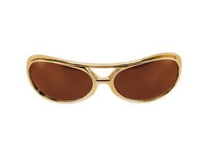 Rock & Roll King Gold/Brown Adult Costume Glasses Rock & Roll King Gold/Brown Adult Costume Glasses
