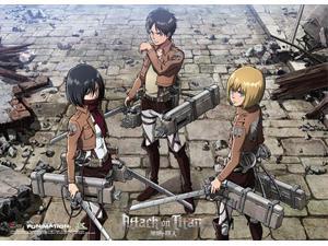 Premium Wall Scroll - Attack on Titan - New Mikasa, Eren & Armin Art ge60798 Premium Wall Scroll - Attack on Titan - New Mikasa, Eren & Armin Art ge60798