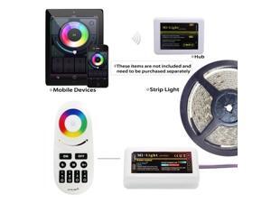 WiFi Compatible RGB+White Multi Zone Controller w/ RF Remote - 4 Zone RGBW LED Controller - Compatible with Smartphone/Tablet PC (Hub not included) WiFi Compatible RGB+White Multi Zone Controller w/ RF Remote - 4 Zone RGBW LED Controller - Compatible with Smartphone/Tablet PC (Hub not included)
