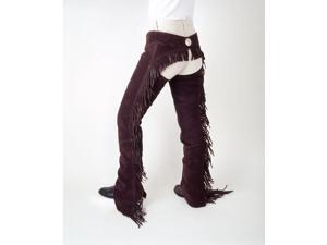 Tough-1 Suede Equitation Chaps - Brown - Medium Tough-1 Suede Equitation Chaps - Brown - Medium