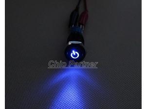 Blue 16mm 12V LED Latching Push Button Power Switch Blue 16mm 12V LED Latching Push Button Power Switch