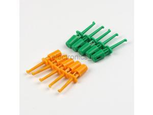 5pairs Plastic Multimeter Test Hook Clip Probes Orangle Green for PCB IC 5pairs Plastic Multimeter Test Hook Clip Probes Orangle Green for PCB IC
