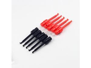 5pairs Plastic Test Hook Clip Probes Red + Black for Multimeter 5pairs Plastic Test Hook Clip Probes Red + Black for Multimeter