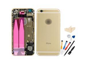 Replacement Back Battery Cover Middle Frame Metal Back Cover Housing with Pre-assembled Small Parts for iPhone 6 4.7inch with Professional Tools - Champagne Gold + White Regula Replacement Back Battery Cover Middle Frame Metal Back Cover Housing with Pre-assembled Small Parts for iPhone 6 4.7inch with Professional Tools - Champagne Gold + White Regula