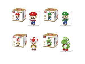 LinkGo 68161-4 4Set Super Mario 1356Pcs Building Bricks Blocks 3D DIY Figure Toy LinkGo 68161-4 4Set Super Mario 1356Pcs Building Bricks Blocks 3D DIY Figure Toy