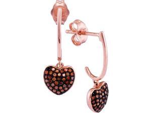 0.25ctw Brilliant Round Red Diamond Dangle Earrings 0.25ctw Brilliant Round Red Diamond Dangle Earrings