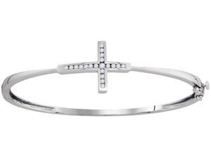 0.25ctw Round Diamond Cross Bangle Bracelet 0.25ctw Round Diamond Cross Bangle Bracelet