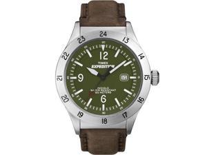 Timex Men's Expedition | Silver-Tone Case Brown Leather Band Green Dial | T49881 Timex Men's Expedition | Silver-Tone Case Brown Leather Band Green Dial | T49881