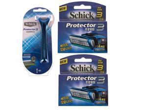 Schick Protector3 1 Razor + 8 Cartridges Refills Blade Schick Protector3 1 Razor + 8 Cartridges Refills Blade
