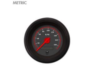 Aurora Instruments GAR240ZMXHACCE Speedometer Gauge - Metric Omega Black , Red Modern Needles, Black Trim Aurora Instruments GAR240ZMXHACCE Speedometer Gauge - Metric Omega Black , Red Modern Needles, Black Trim