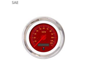 Aurora Instruments GAR242ZEXHABCE Speedometer Gauge - SAE Omega Red , Red Modern Needles, Chrome Trim Rings Aurora Instruments GAR242ZEXHABCE Speedometer Gauge - SAE Omega Red , Red Modern Needles, Chrome Trim Rings
