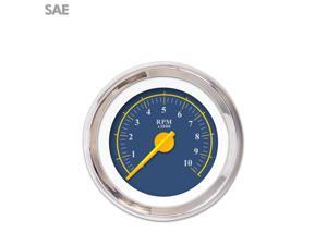 Aurora Instruments GAR244ZEXIABCI Tachometer Gauge - Omega Blue , Yellow Modern Needles, Chrome Trim Rings Aurora Instruments GAR244ZEXIABCI Tachometer Gauge - Omega Blue , Yellow Modern Needles, Chrome Trim Rings