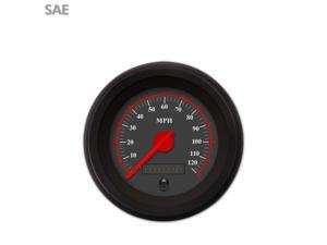 Aurora Instruments GAR240ZEXHACCE Speedometer Gauge - SAE Omega Black , Red Modern Needles, Black Trim Rings Aurora Instruments GAR240ZEXHACCE Speedometer Gauge - SAE Omega Black , Red Modern Needles, Black Trim Rings