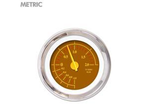 Aurora Instruments GAR243ZMXMABCI Turbo Gauge - Metric Omega Brown , Yellow Modern Needles, Chrome Trim Rings Aurora Instruments GAR243ZMXMABCI Turbo Gauge - Metric Omega Brown , Yellow Modern Needles, Chrome Trim Rings