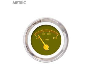 Aurora Instruments GAR241ZMXLABCI Water Temp Gauge - Metric Omega Olive , Yellow Modern Needles, Chrome Trim Aurora Instruments GAR241ZMXLABCI Water Temp Gauge - Metric Omega Olive , Yellow Modern Needles, Chrome Trim