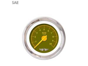 Aurora Instruments GAR241ZEAIABCI Tachometer Gauge with emblem - Omega Olive , Yellow Modern Needles, Chrome Aurora Instruments GAR241ZEAIABCI Tachometer Gauge with emblem - Omega Olive , Yellow Modern Needles, Chrome