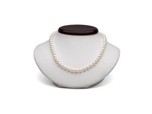 White Freshwater Cultured Pearl Necklace,  6.5-7.0mm (18 inches, Sterling Silver Clasp)