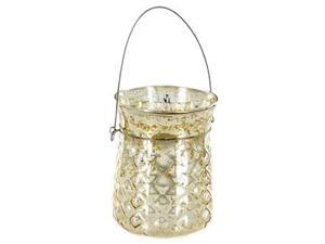 Mercury Glass Lantern Votive with Raised Dots Mercury Glass Lantern Votive with Raised Dots