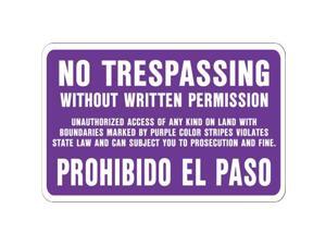 10X14 NO TRESPASS SIGN SS-50 10X14 NO TRESPASS SIGN SS-50